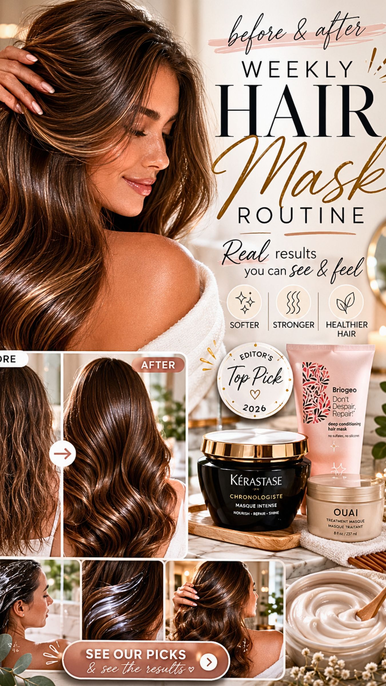 Before And After Using A Weekly Hair Mask Routine