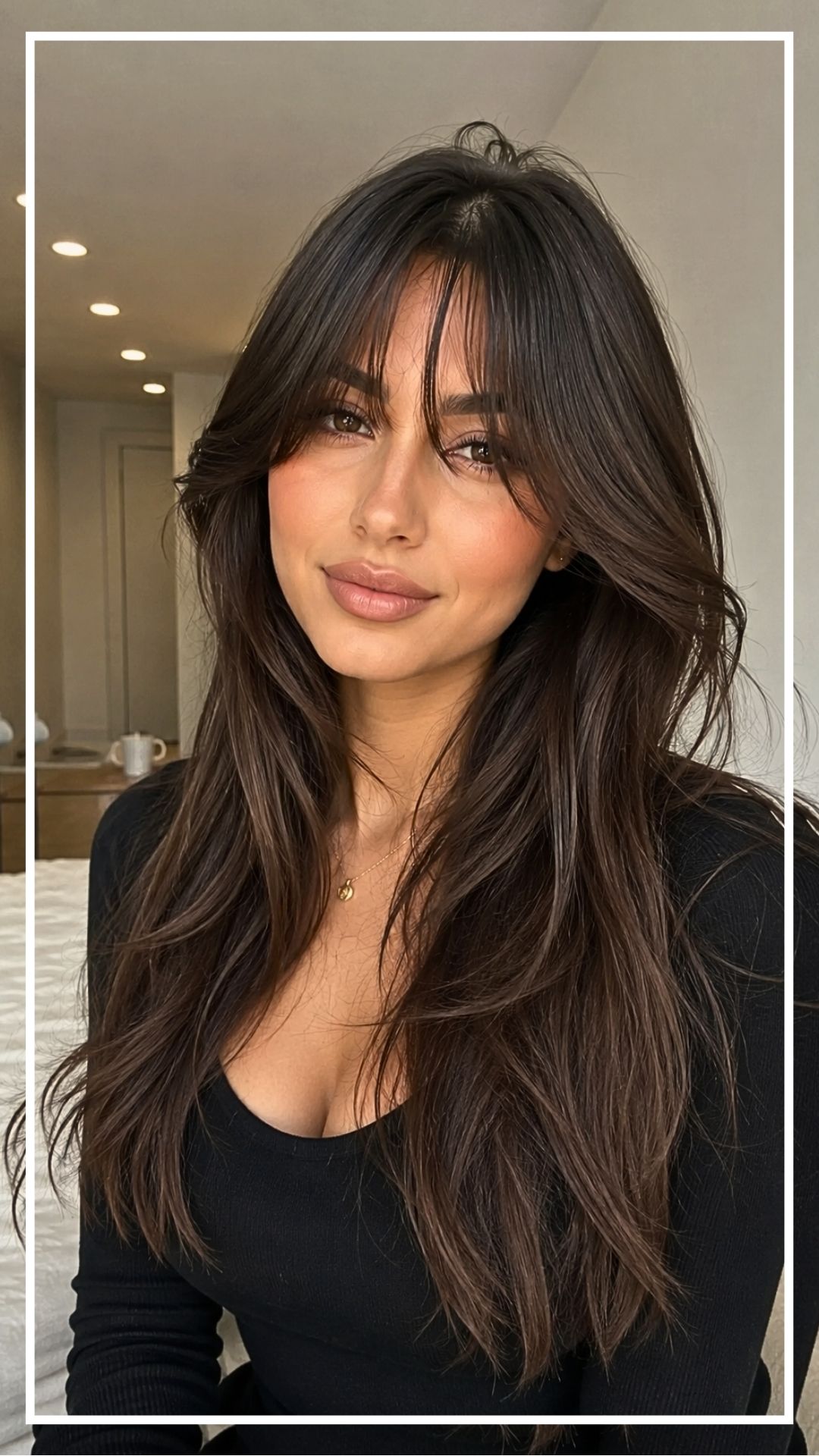 Long Hair with Curtain Bangs Pretty Hairstyle Ideas