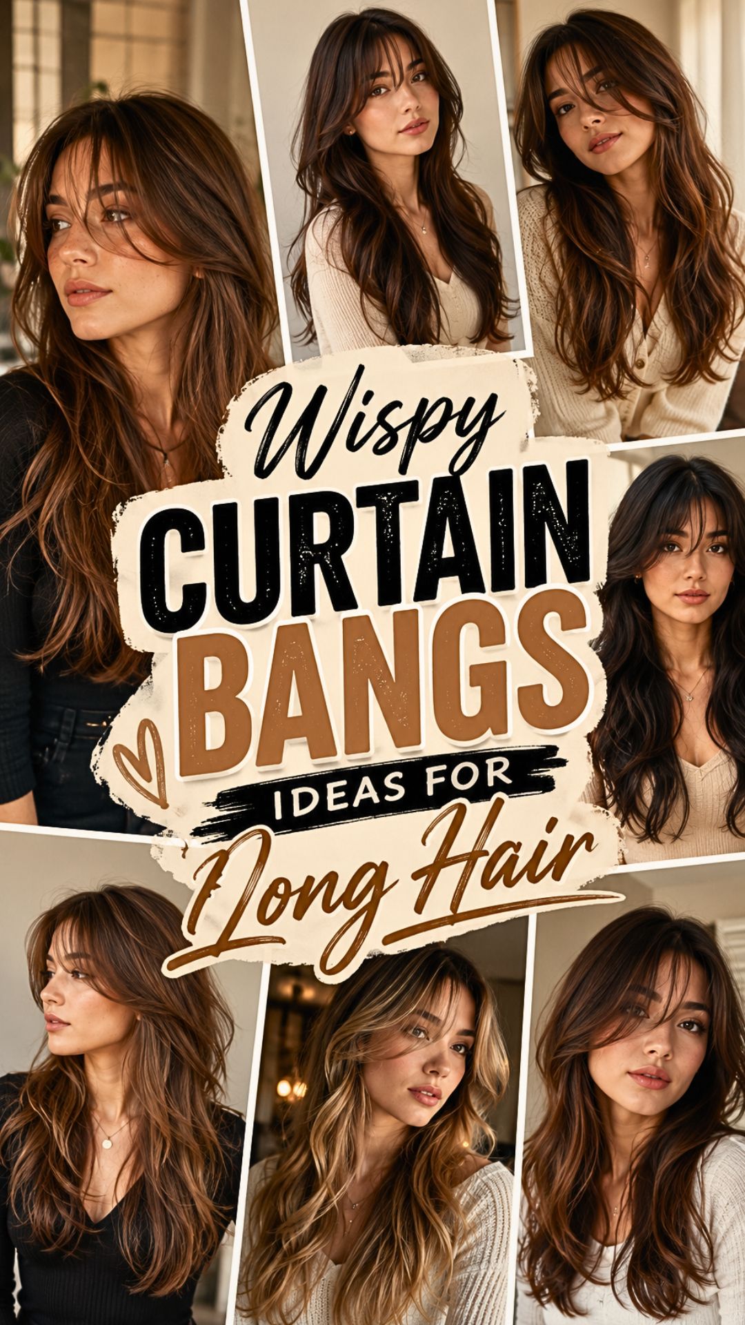 Wispy Curtain Bangs Ideas For Long Hair