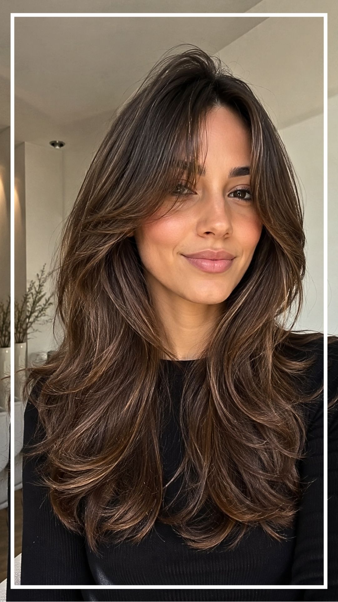30 Long Layered Hairstyles With Curtain Bangs
