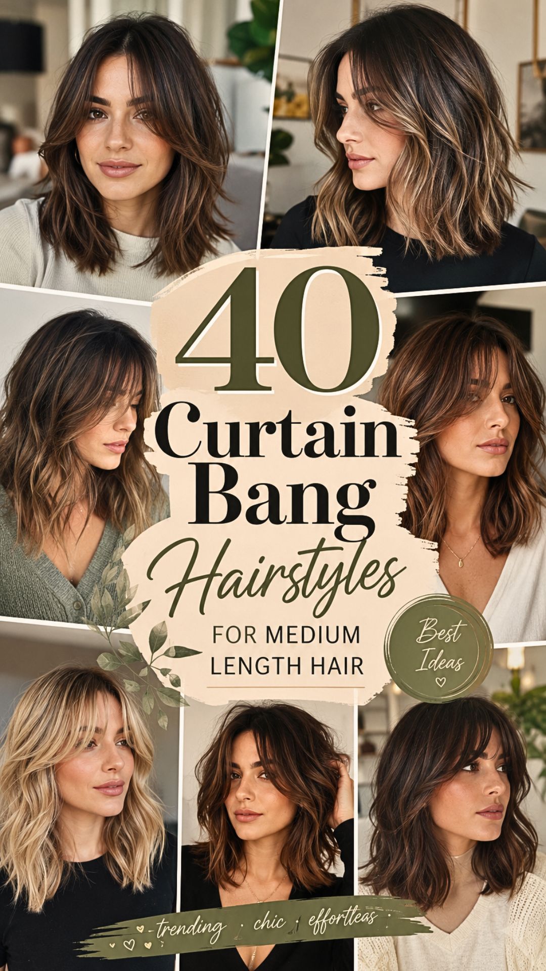 40 Curtain Bang Hairstyles For Medium Length Hair