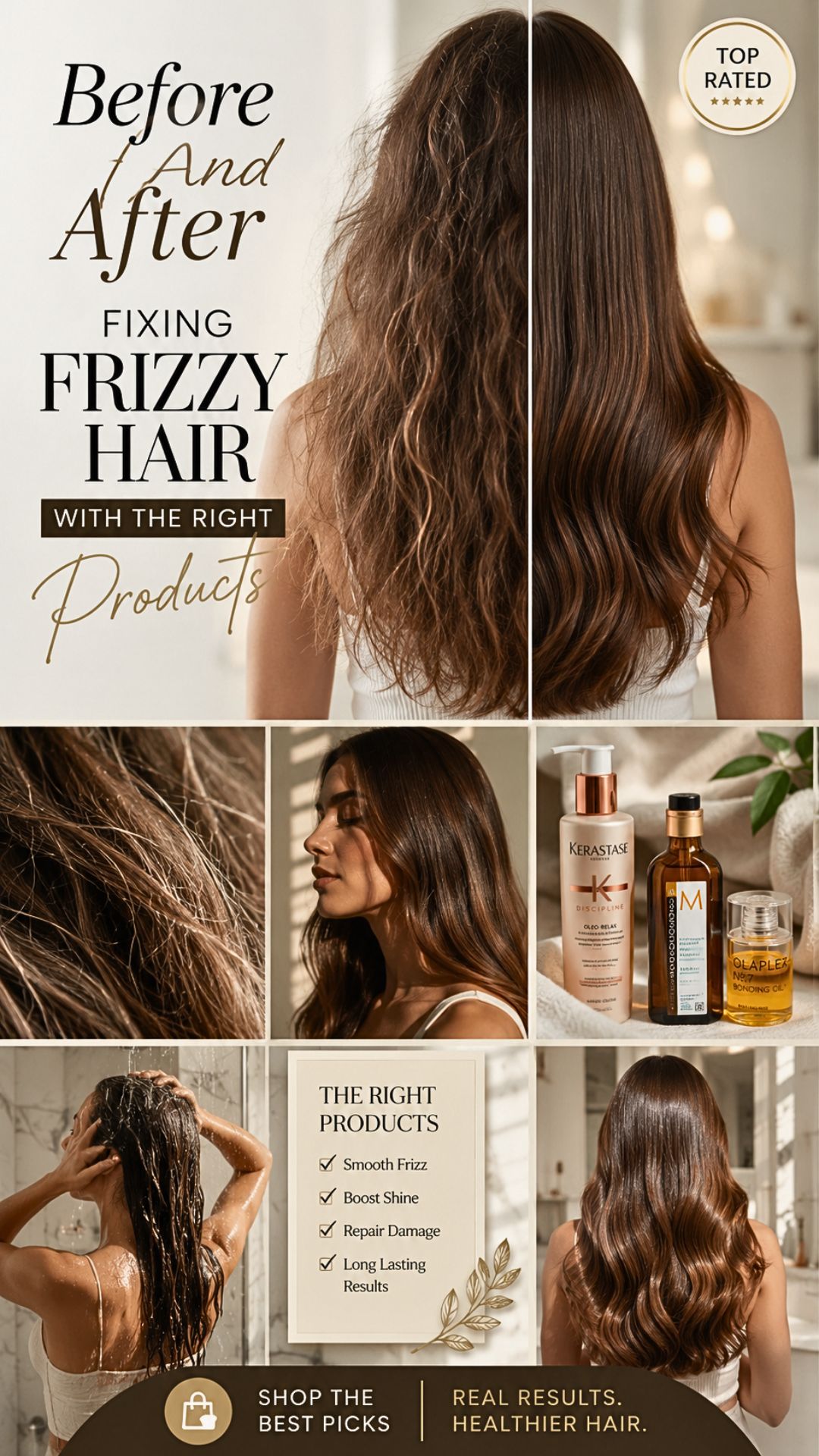 Before And After Fixing Frizzy Hair With The Right Products