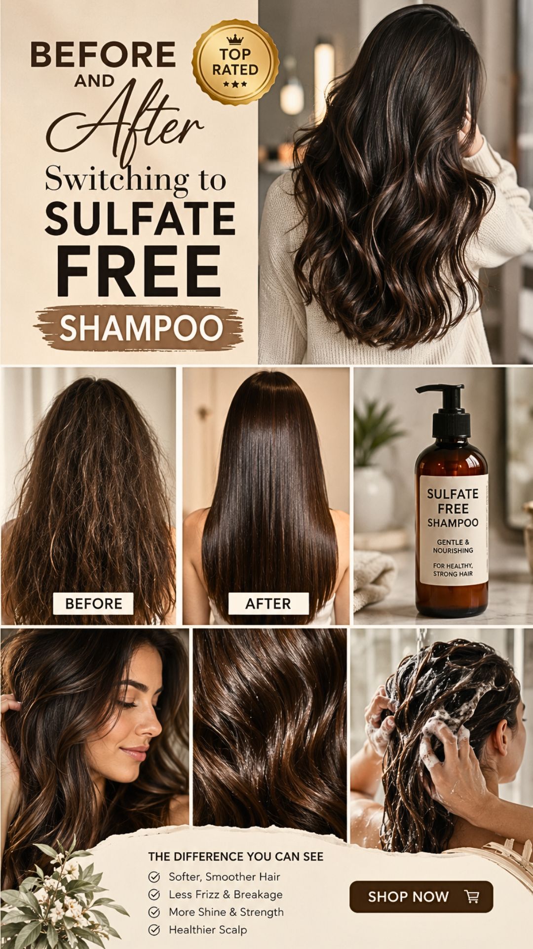 Before And After Switching To Sulfate Free Shampoo