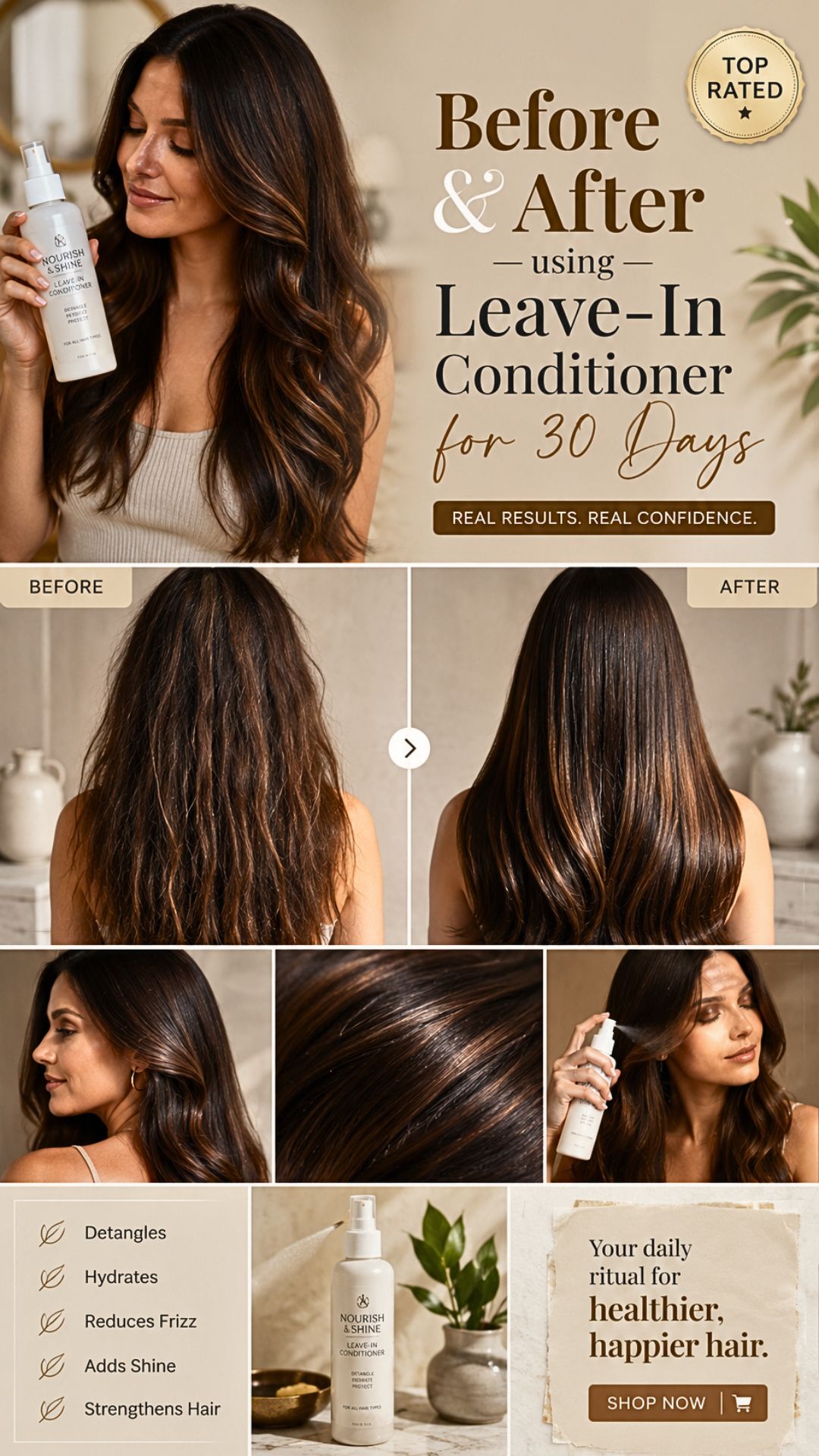 Before And After Using Leave In Conditioner For 30 Days