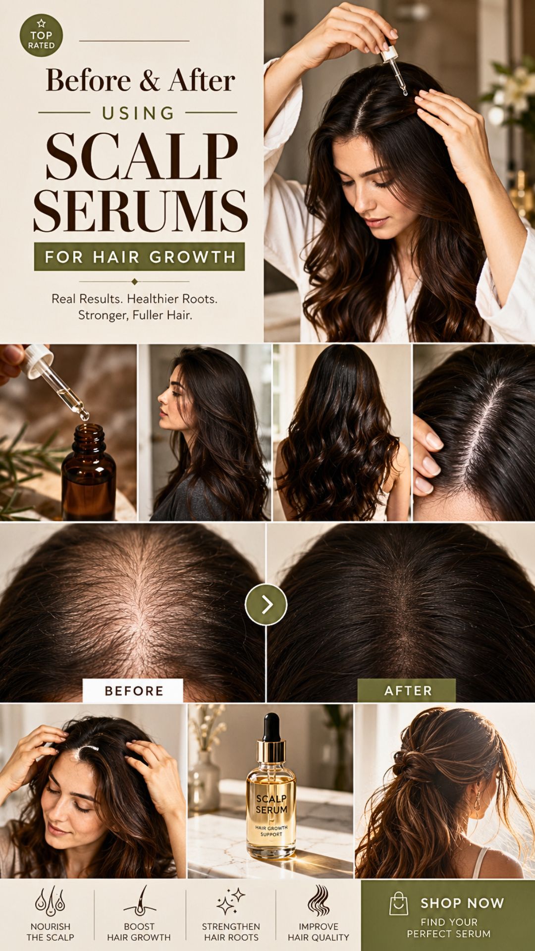 Before And After Using Scalp Serums For Hair Growth