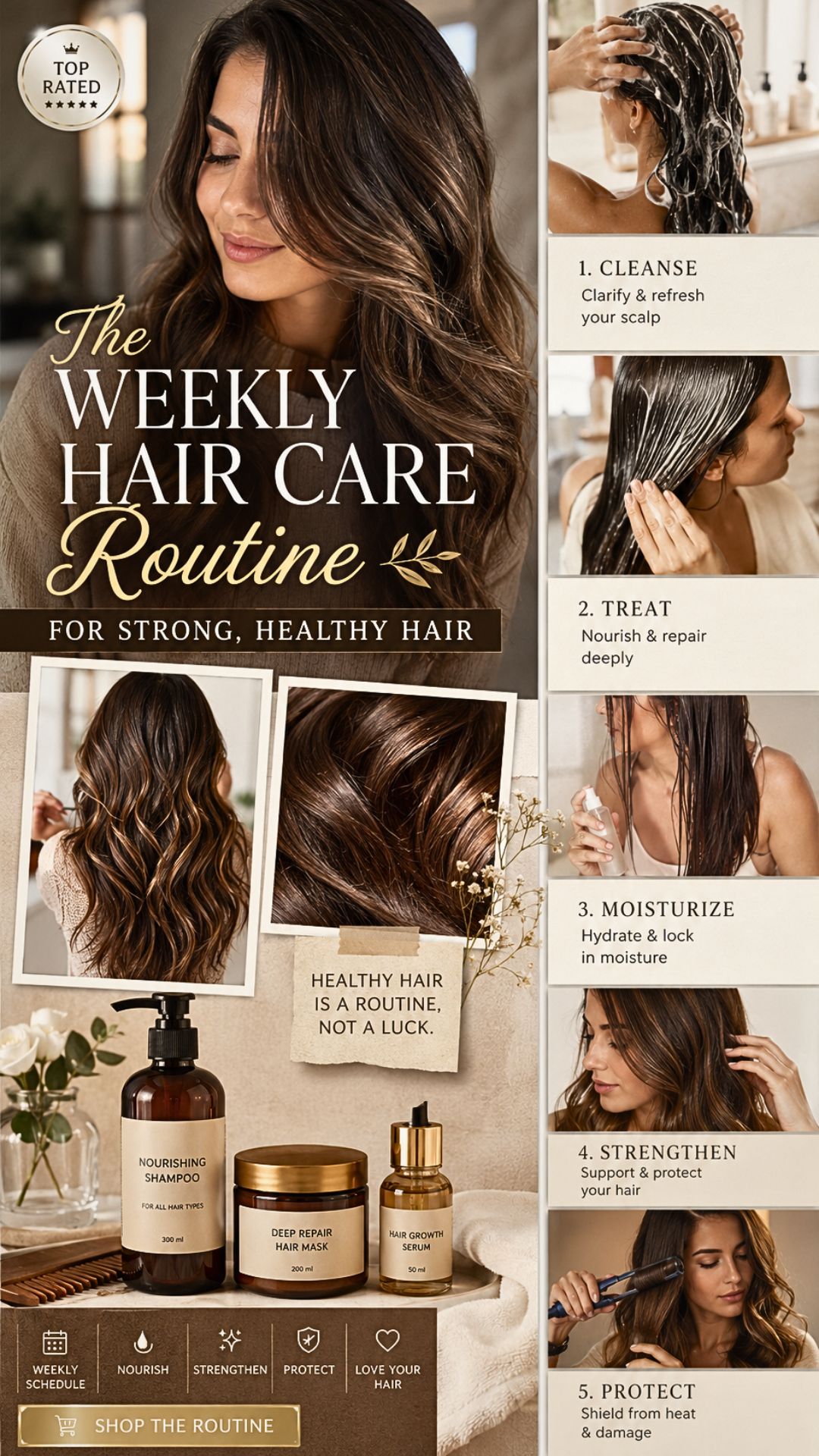 The Weekly Hair Care Routine For Strong Healthy Hair